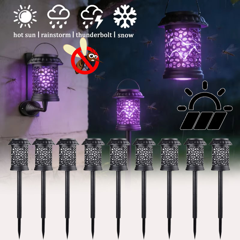 Outdoor Camping Bug Zapper - 1-4PCS 3 in 1 Waterproof Solar
