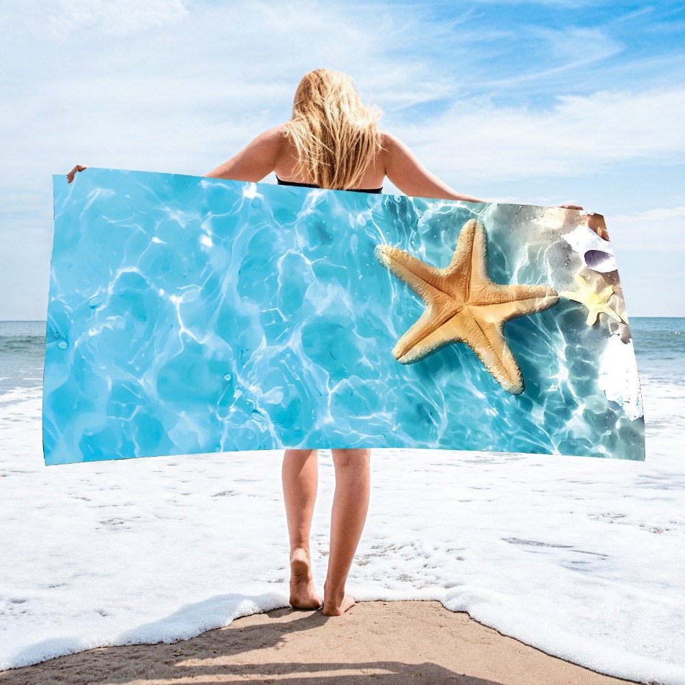 Camp Towel Microfiber - 27.5x55inch Blue Ocean Jellyfish Bath Towel