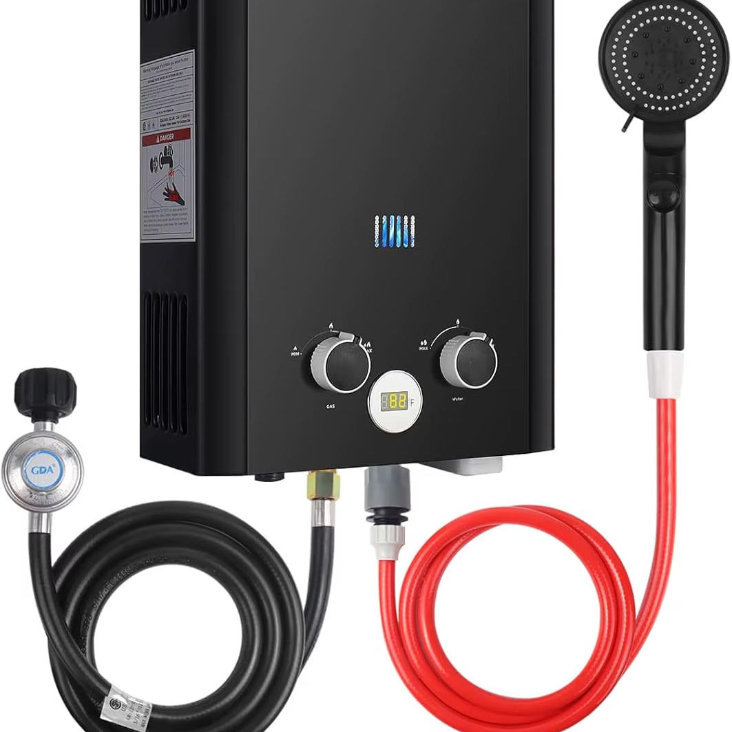 Outdoor Camping Hot Water Heater - Tankless Water Heater Propane, 1.58GPM 5L