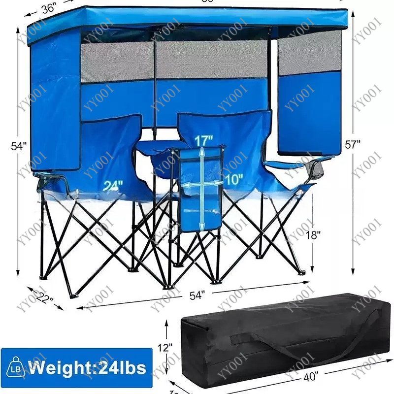Outdoor Camping Folding Chair - Portable Double Folding Camping Chair with