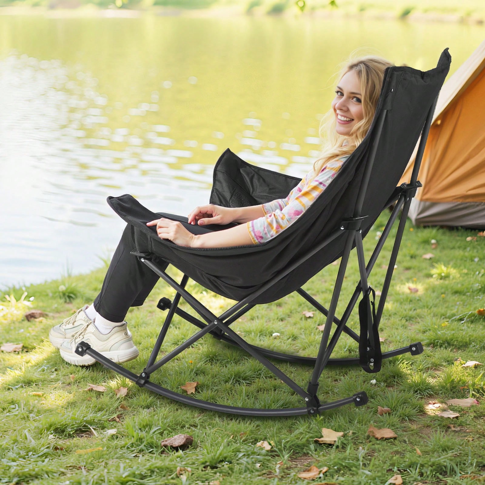 Rocking Camping Chair, Portabl - Outdoor Camping Rocker recension och pris