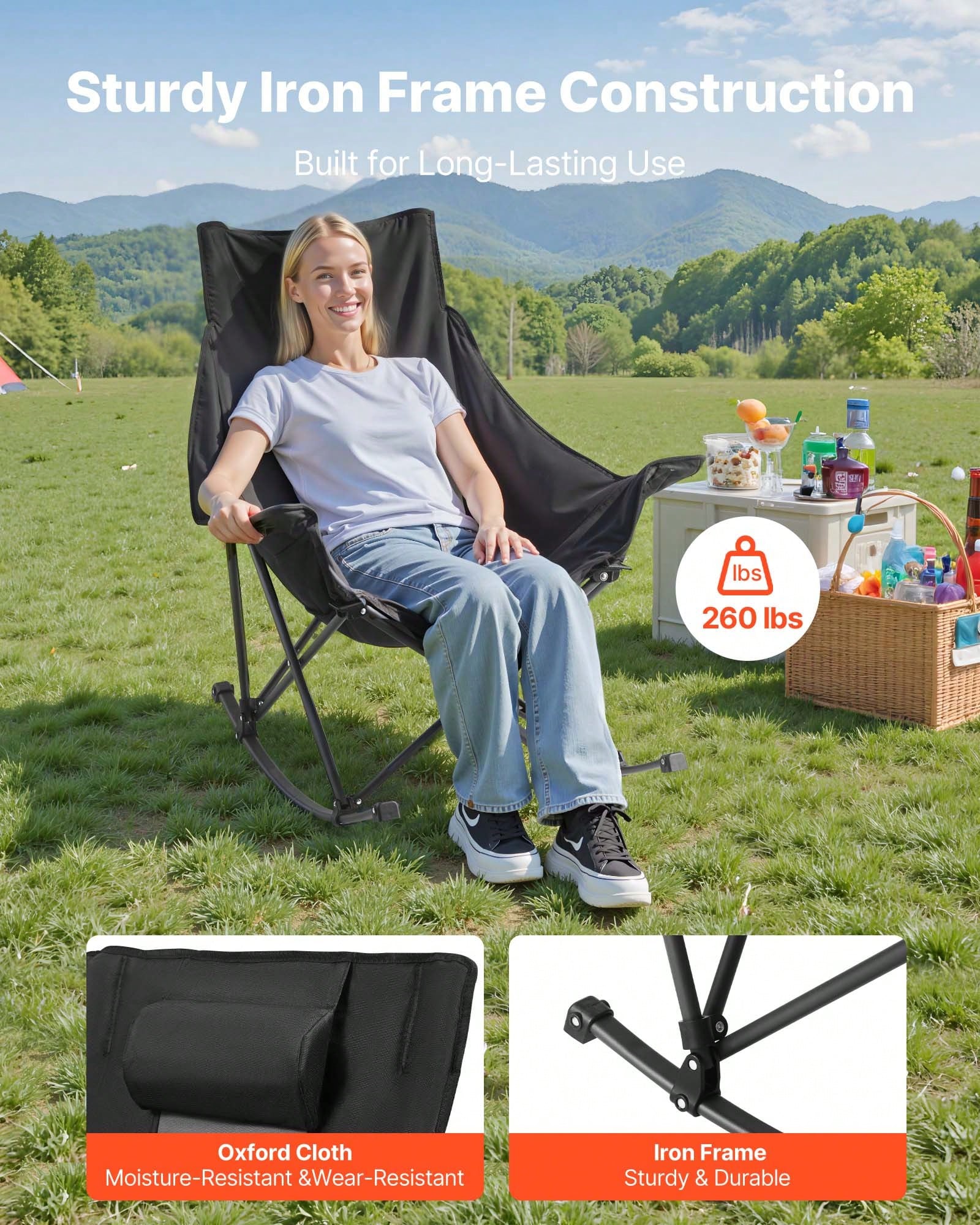Rocking Camping Chair, Portabl - Outdoor Camping Rocker recension och pris