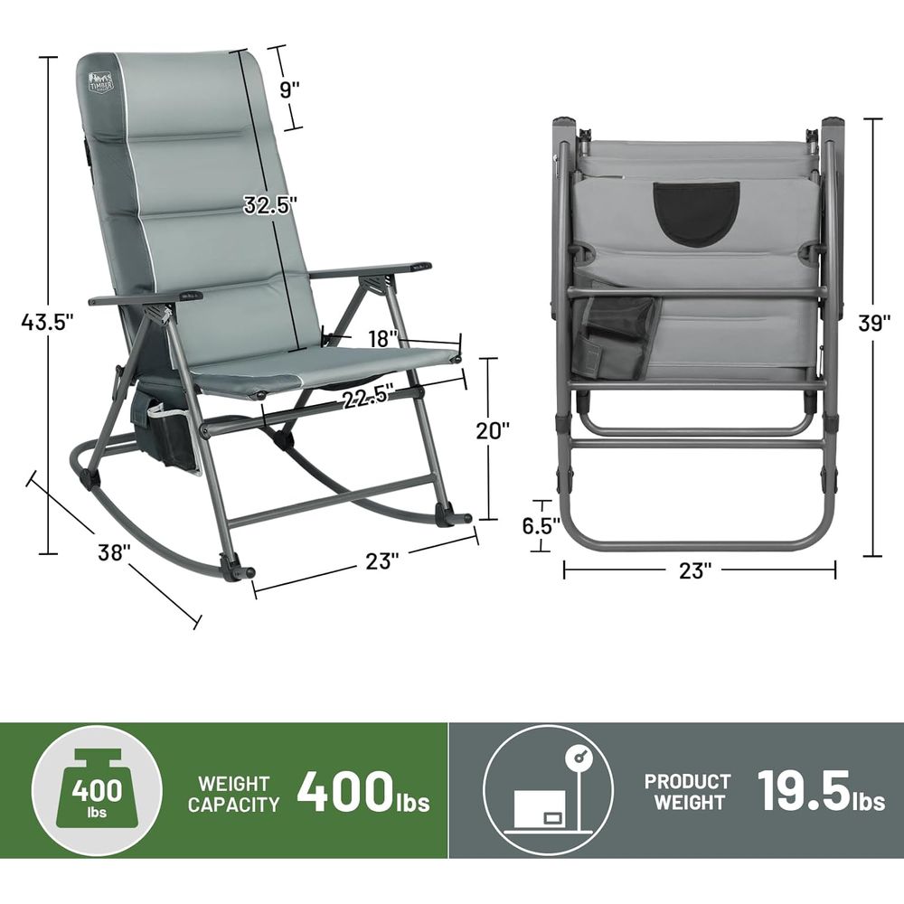 Oversized olding Rocking Campi - Outdoor Camping Rocker recension och pris