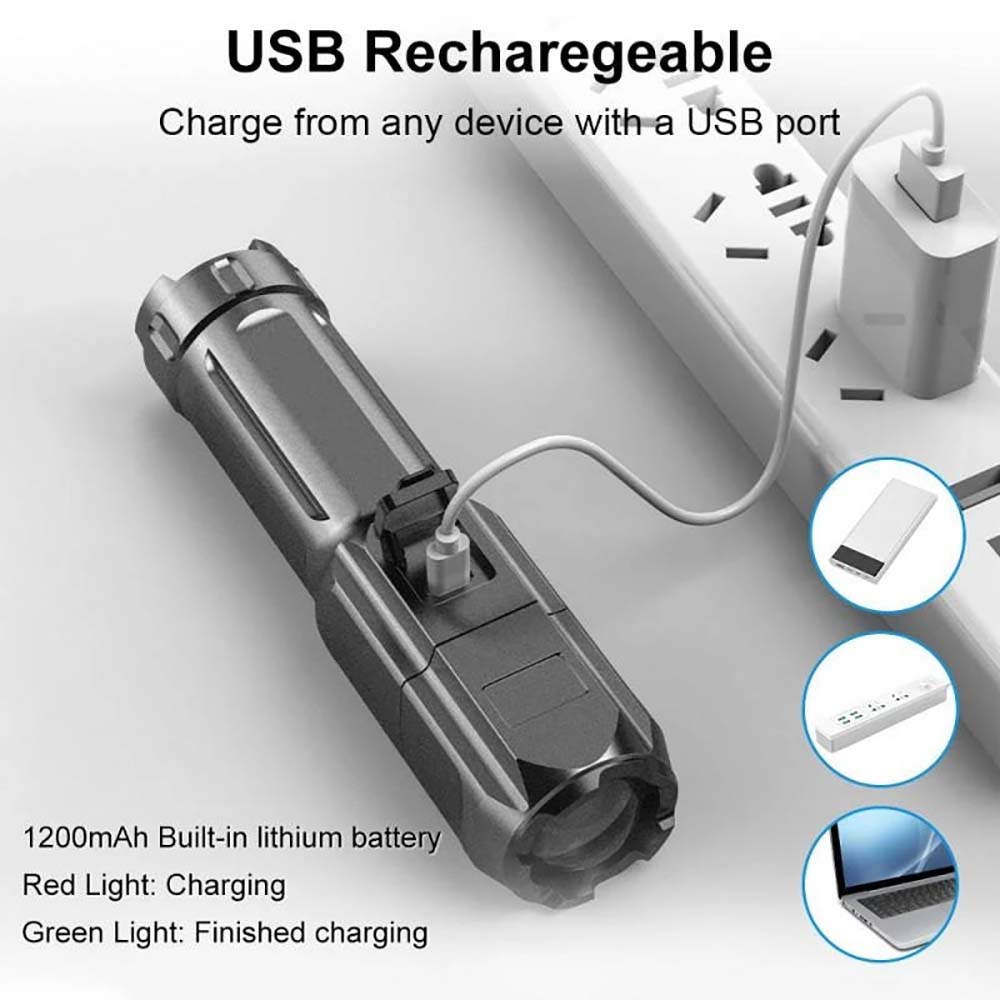 Mini Flashlight Zoomable Focus - Outdoor Camping Zone recension och pris