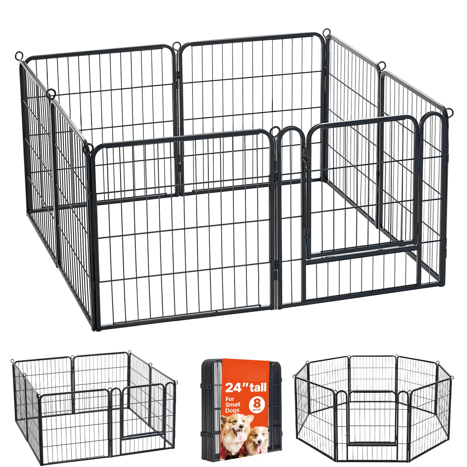 Dog Playpen 24 Inch 8 Panels F - Outdoor Camping Dog Fence recension och pris