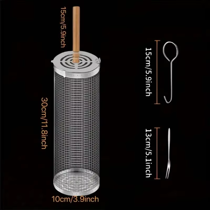 Round Barbecue Grill Basket Se - Outdoor Camping Essentials recension och pris