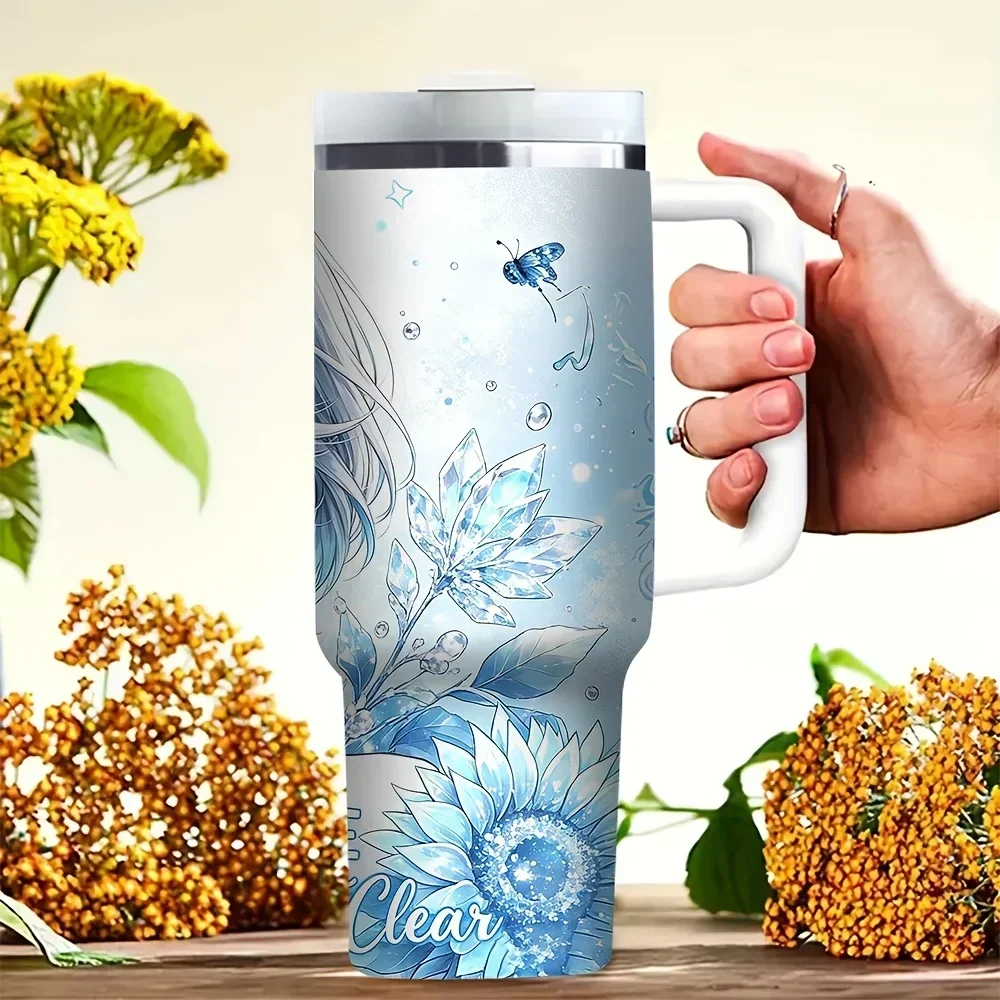 40oz Tumbler with Handle, Blue - Outdoor Camping Anime recension och pris