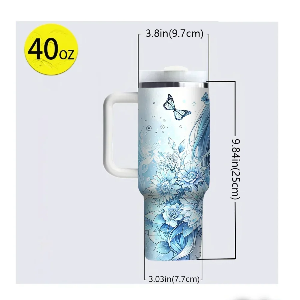40oz Tumbler with Handle, Blue - Outdoor Camping Anime recension och pris