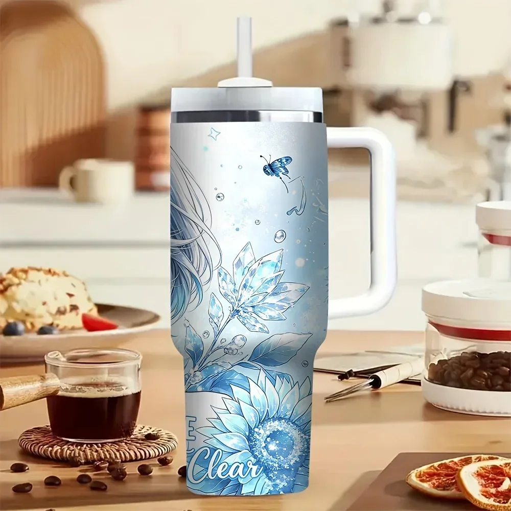 40oz Tumbler with Handle, Blue - Outdoor Camping Anime recension och pris
