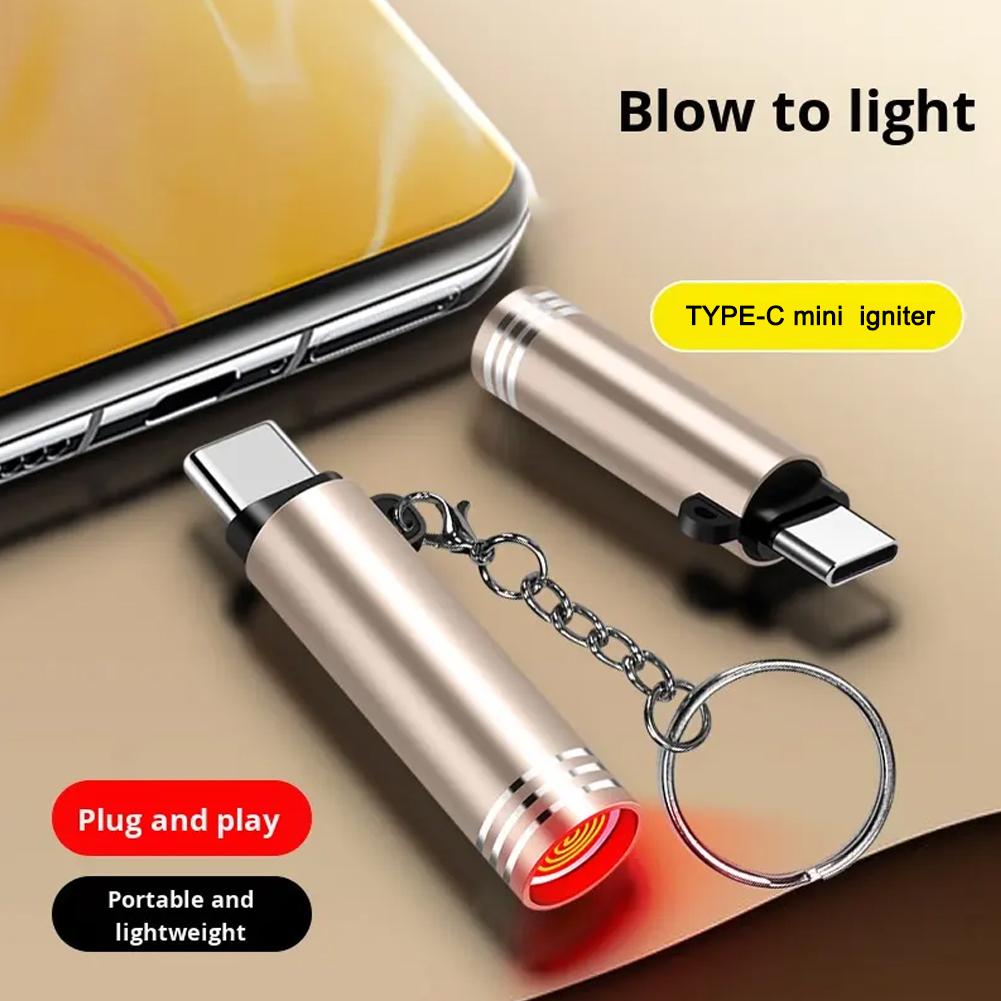 Type C Mini Lighter Blow to Ig - Outdoor Windproof Lighter recension och pris