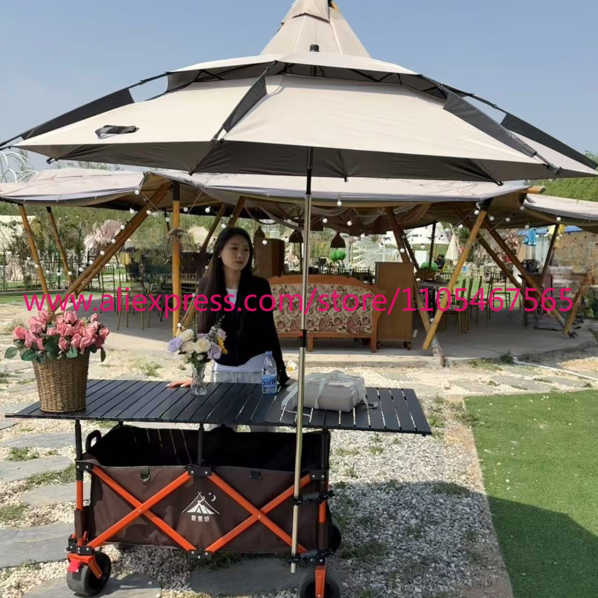 1PCS camper stall large foldab - Outdoor Camping Table Foldable recension och pris