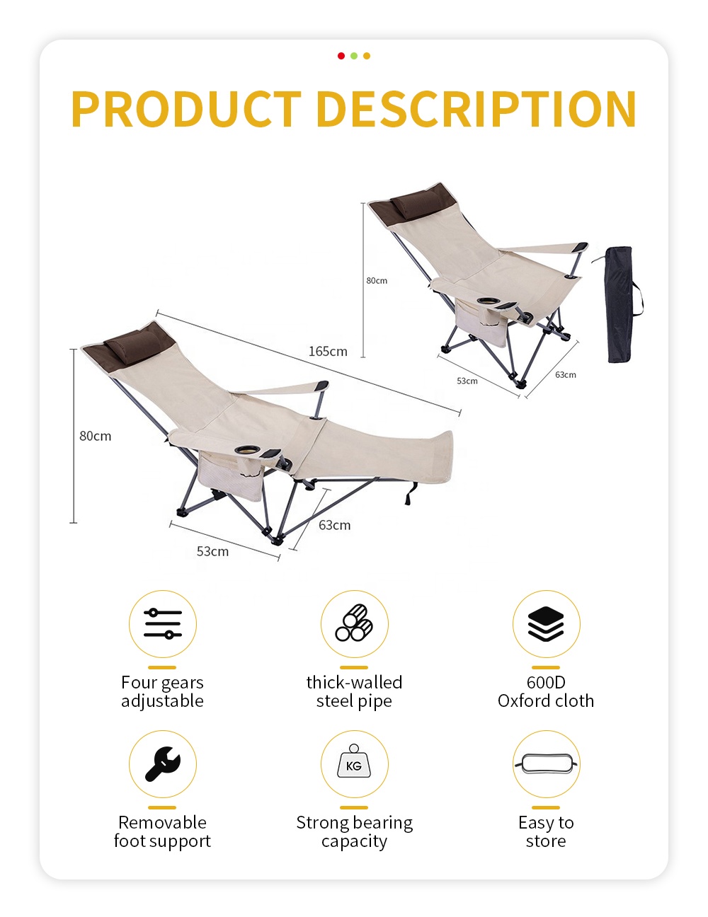 Portable Folding Reclining Cha - Outdoor Camping Folding Chair recension och pris
