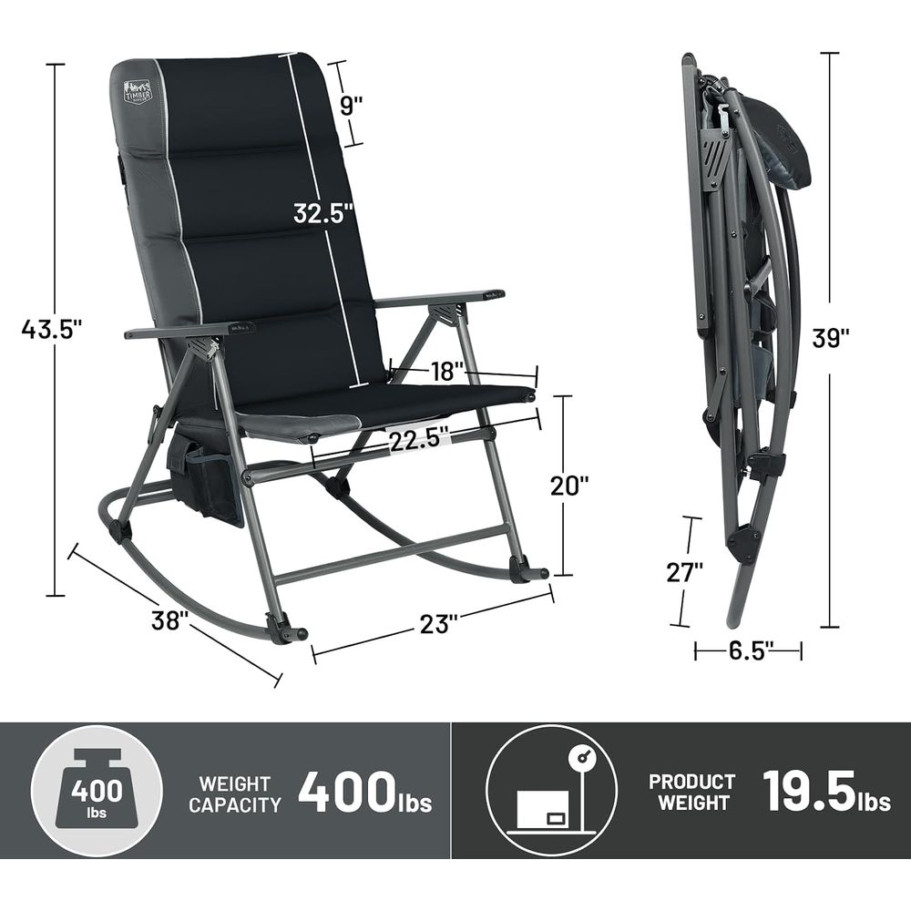 Oversized olding Rocking Campi - Outdoor Camping Rocker recension och pris