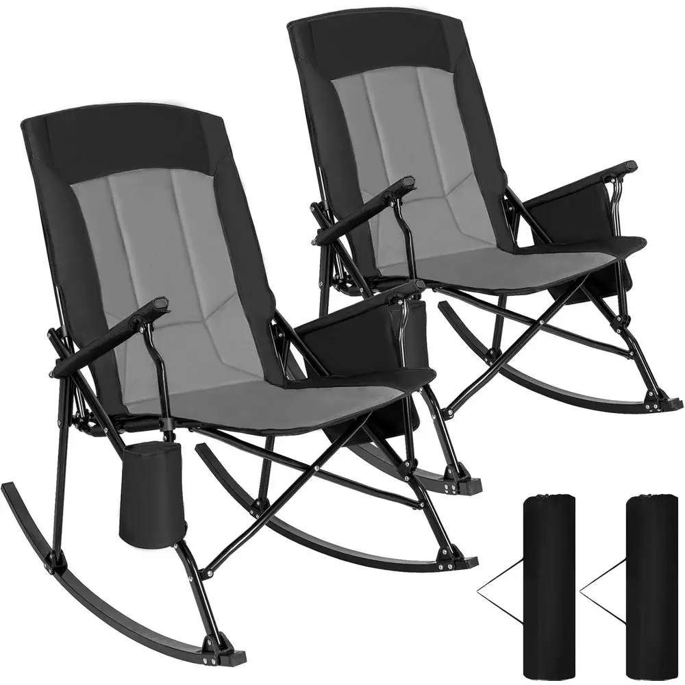 High-Back Portable Rocking Cha - Outdoor Camping Rocker recension och pris