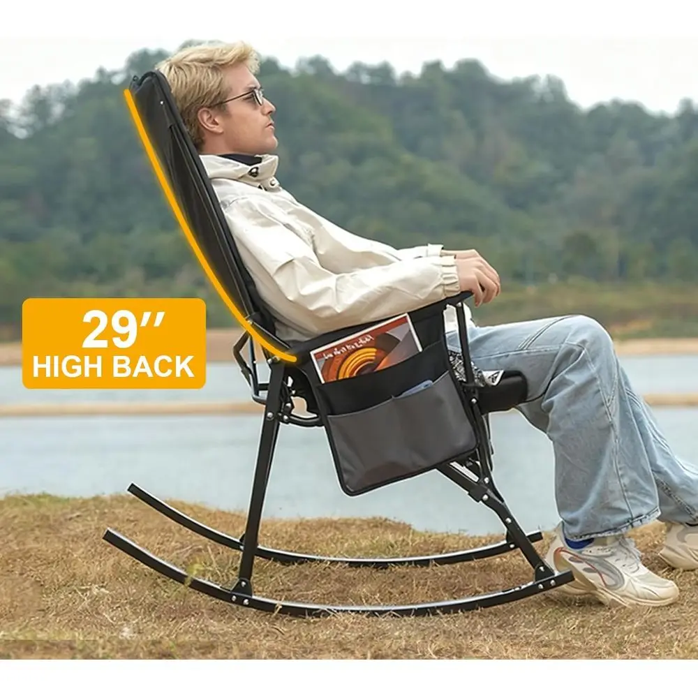 High-Back Portable Rocking Cha - Outdoor Camping Rocker recension och pris