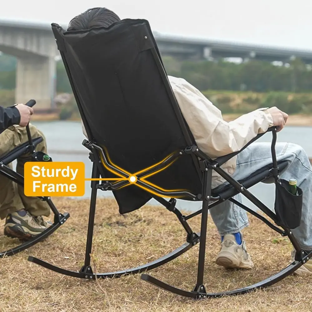 High-Back Portable Rocking Cha - Outdoor Camping Rocker recension och pris