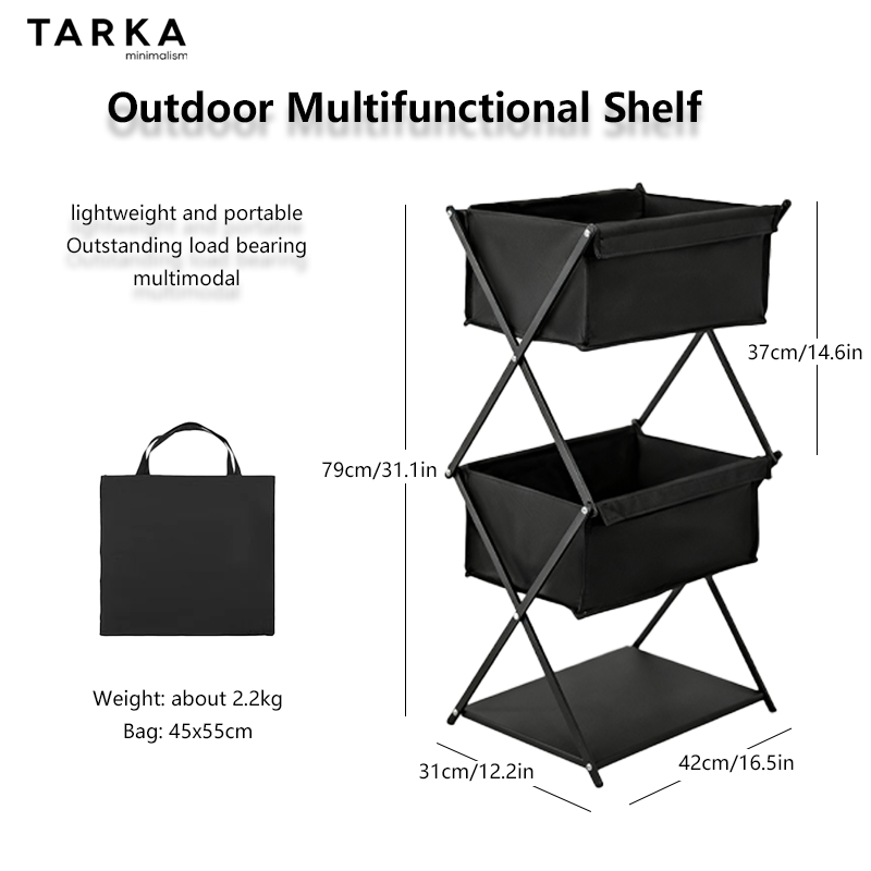 TARKA Camping New Storage Rack - Outdoor Camping Folding Storage Box recension och pris