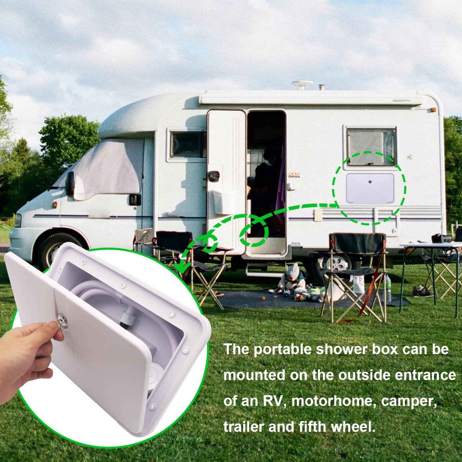 RV Exterior Shower Box Compact - Outdoor Camping Box recension och pris