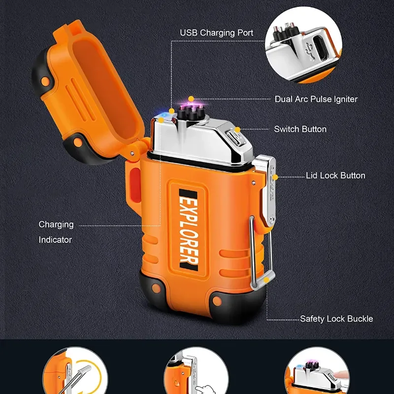 2023 NEW Waterproof Double Arc - Outdoor Windproof Lighter recension och pris