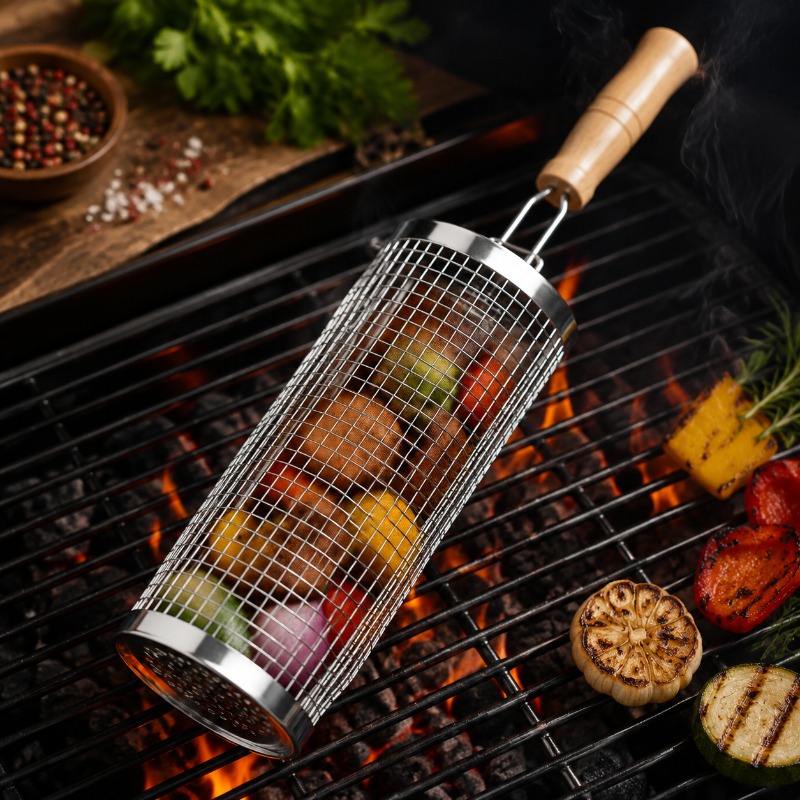 Round Barbecue Grill Basket Se - Outdoor Camping Essentials recension och pris