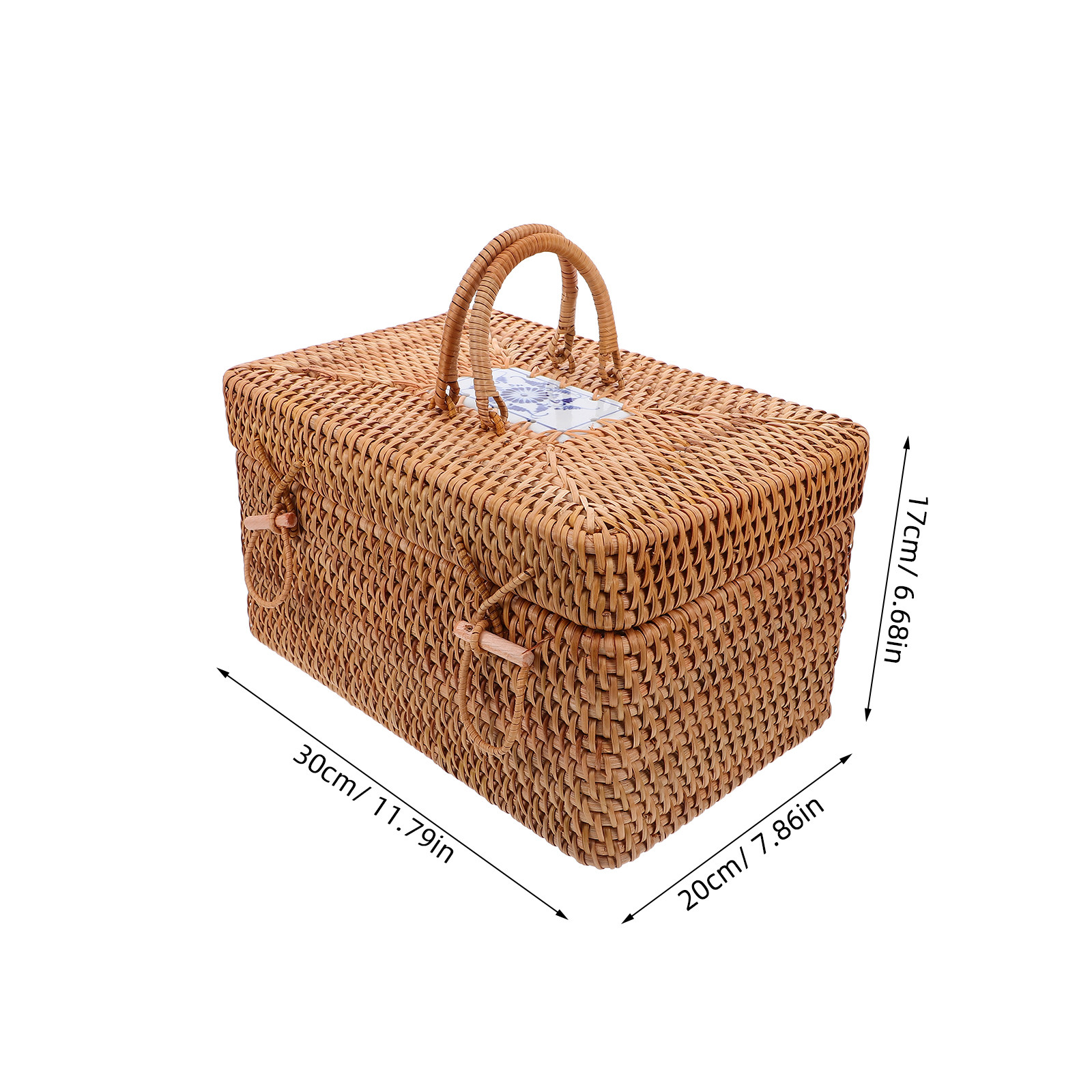 Handwoven Rattan Picnic Basket - Outdoor Camping Box recension och pris