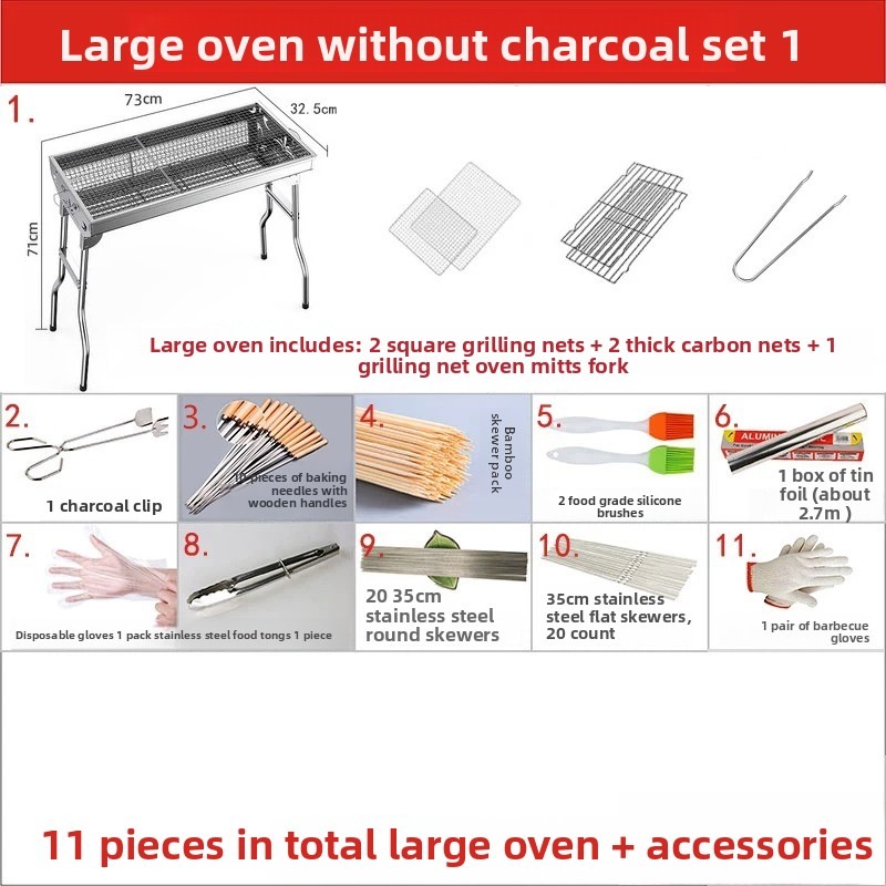 Large Folding Charcoal Barbecu - Outdoor Camping Stove recension och pris